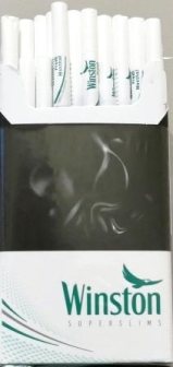  «Winston Super Slims menthol». Duty free (Винстон супер слимс ментол). Цена за блок (10 пачек) 0